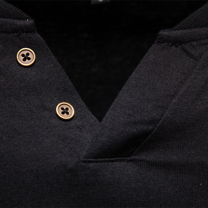 T-Shirt Col V Manches Longues Homme – Slim, Boutonné