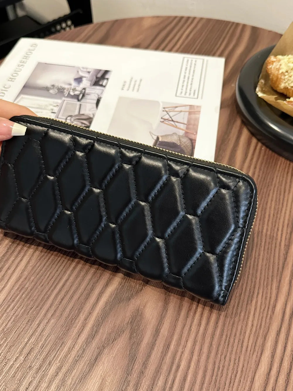 Damen-Geldbörse aus Kunstleder – Kompakt & Elegant, Einfarbig