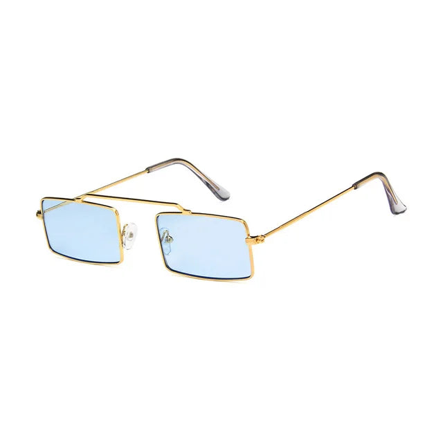 Rechteckige Sonnenbrille für Damen – Schmale Metallfassung im Vintage-Stil