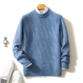 Pull homme à col rond et maille géométrique en relief