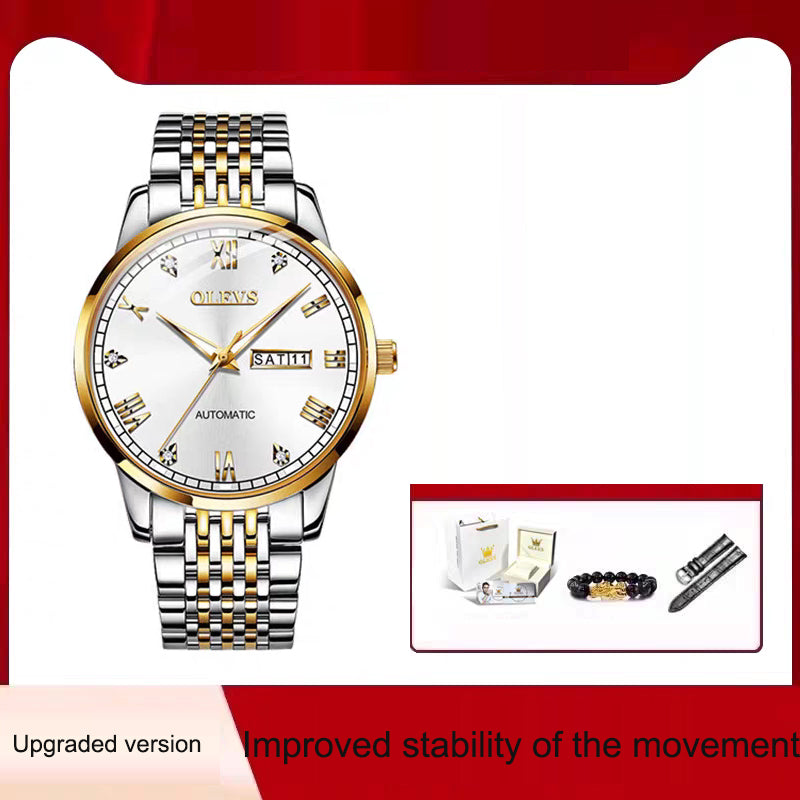 Montre automatique homme OLEVS 6602 – bracelet en acier inoxydable