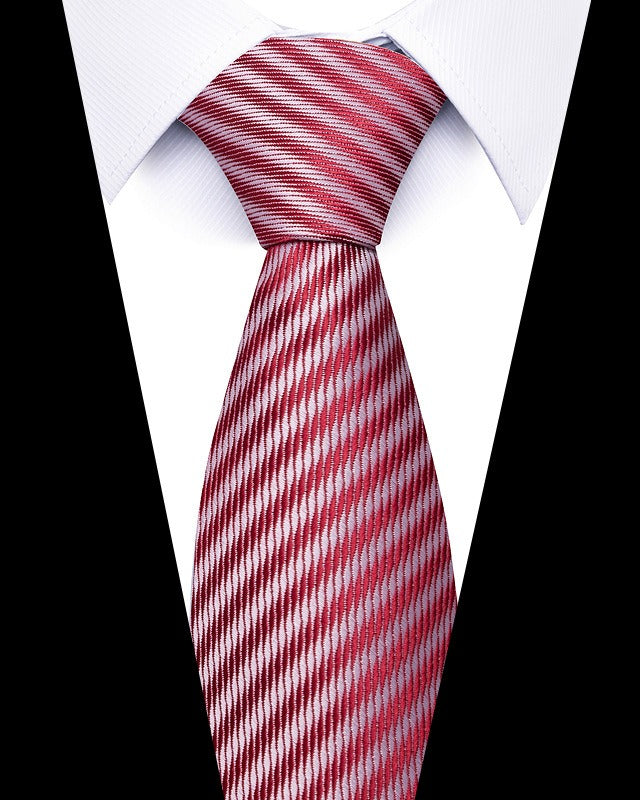 Cravate homme rayée en polyester – 8 cm