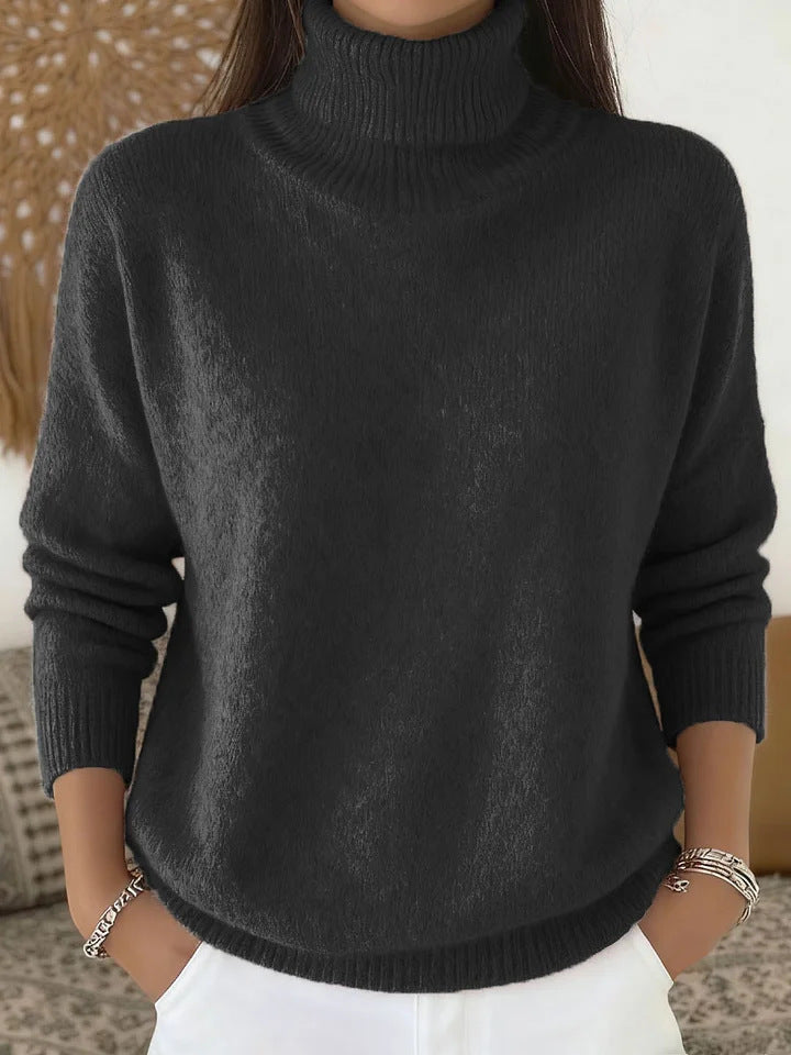 Oversized-Strickpullover mit Stehkragen für Damen