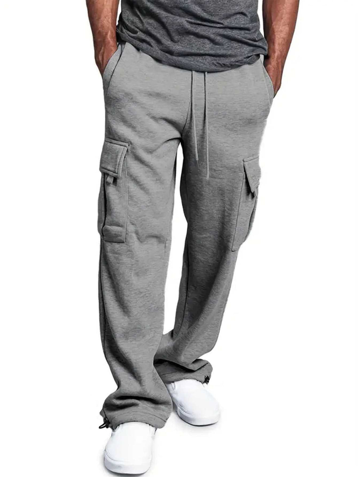 Pantalon Cargo Homme Multi-Poches Coupe Droite