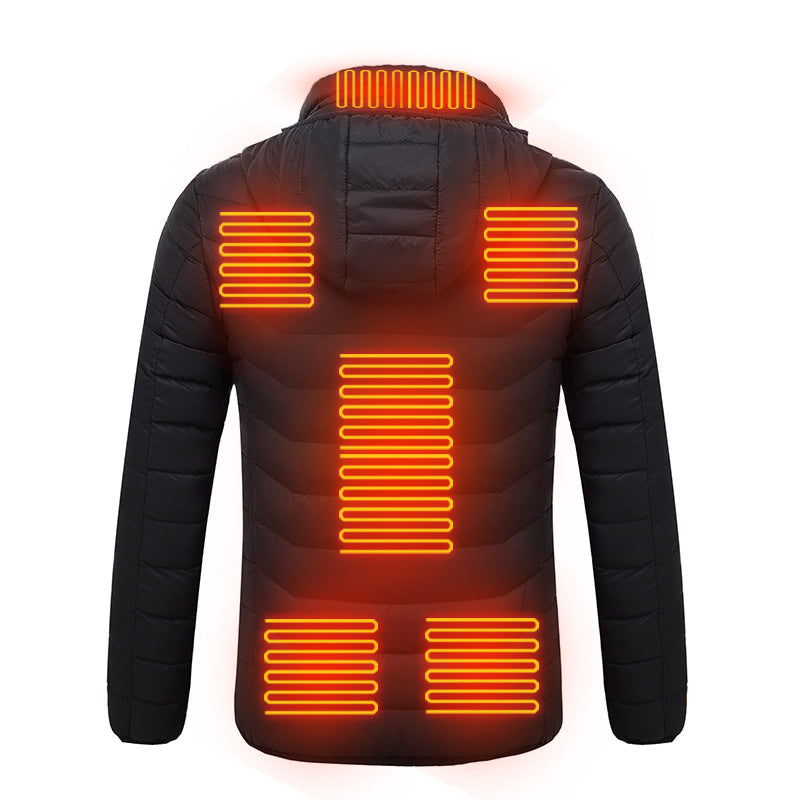 Veste Chauffante Connectée USB – Doudoune à Capuche Imperméable Homme