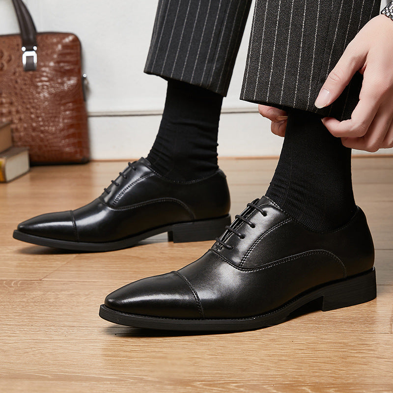 Chaussures Oxford Homme – Cuir Bovin, Bout Pointu, Semelle Rehaussante, Style Business