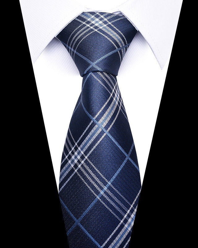 Cravate homme rayée en polyester – 8 cm