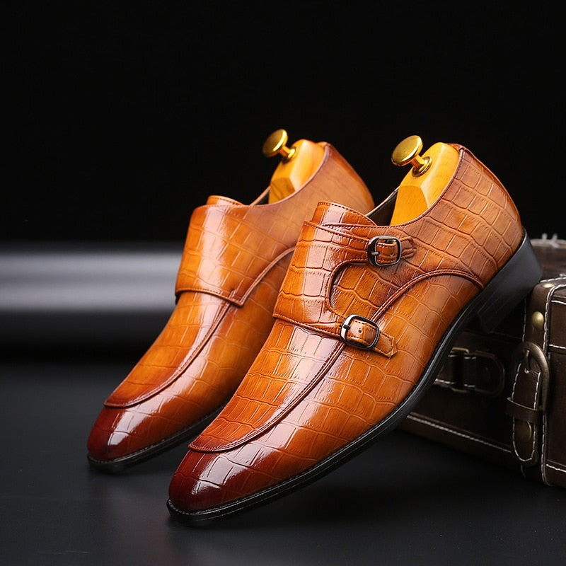 Mocassins Homme Motif Crocodile — Chaussures Business Casual, Semelle Caoutchouc, EU 38–48