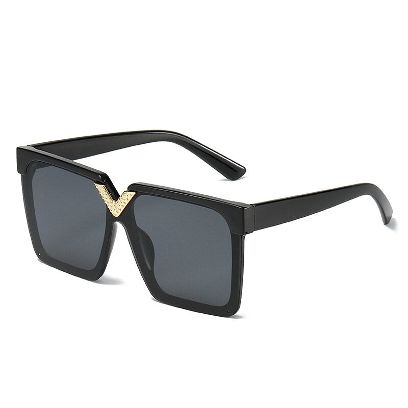 Quadratische Oversized-Einscheiben-Sonnenbrille – UV400-Schutz für Damen & Herren