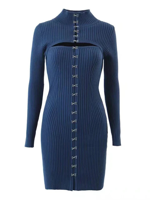 Ensemble femme deux pièces avec robe courte et haut en maille