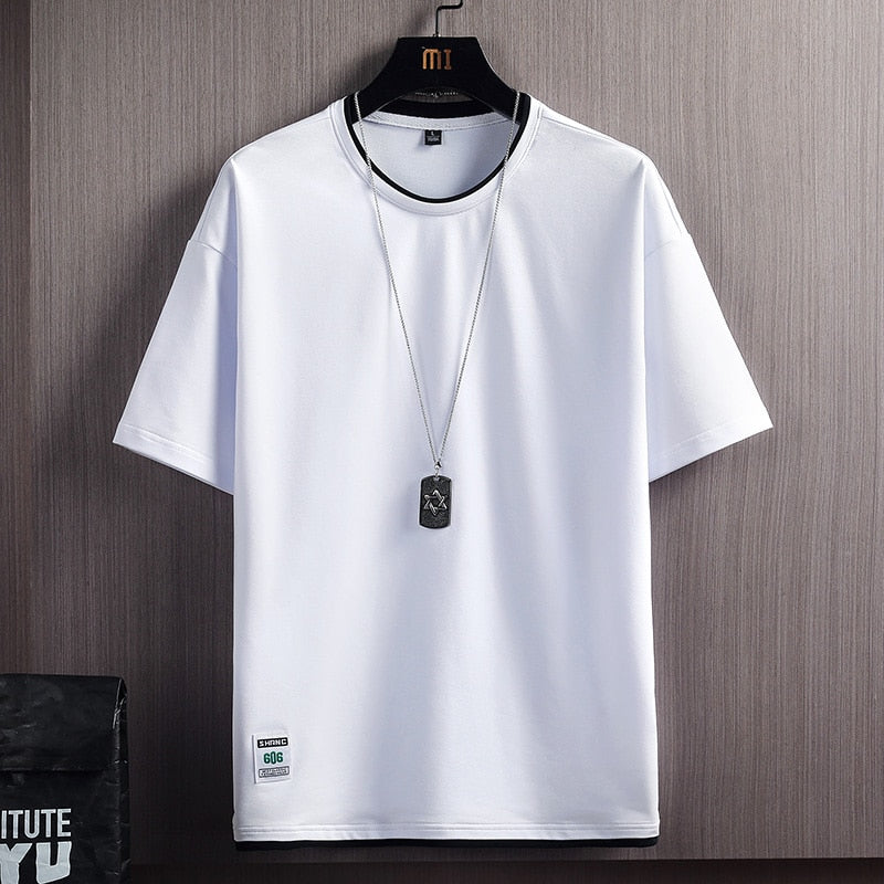 T-shirt homme uni coupe ample à manches courtes