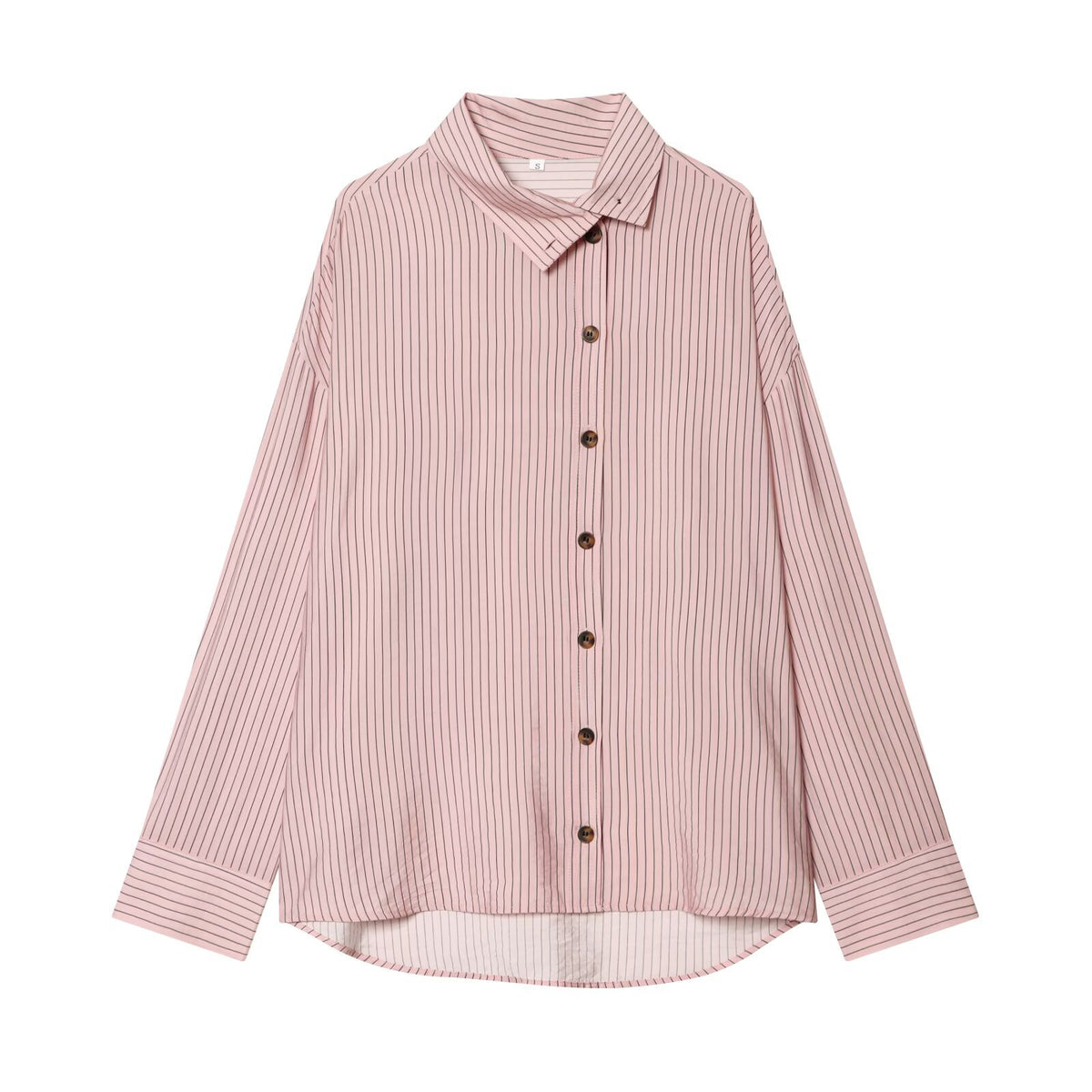 Chemise femme ample à col asymétrique et manches longues