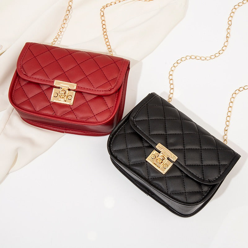 Bestickte quadratische Mini-Tasche Damen – Trendige Kettentasche