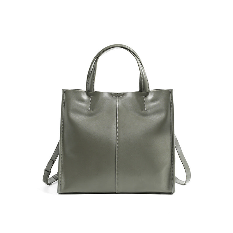 Women's Genuine Leather Tote Bag – Large Capacity, Retro Chic Style