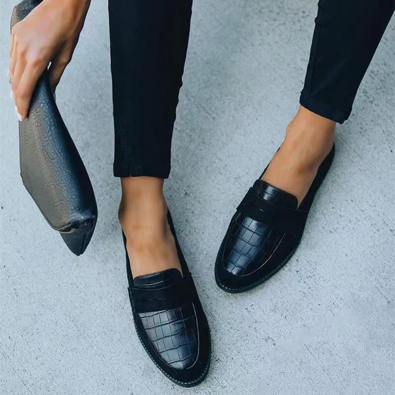 Chaussures Loafers Casual Femme en Cuir — Pointures 34 à 43