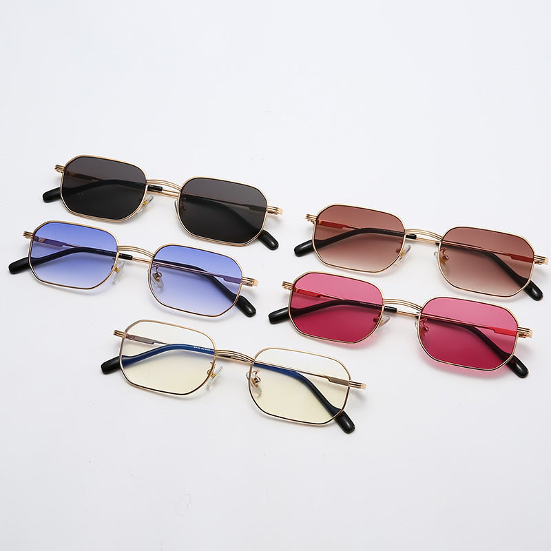 Petites Lunettes de Soleil Carrées Colorées — Style Hip-Hop Européen UV400
