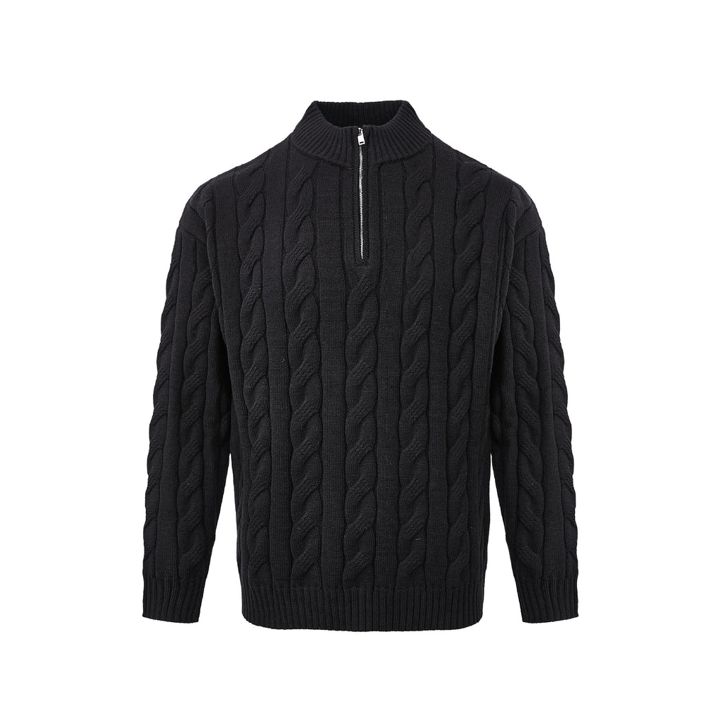 Pull homme ample en grosse maille à col ouvert