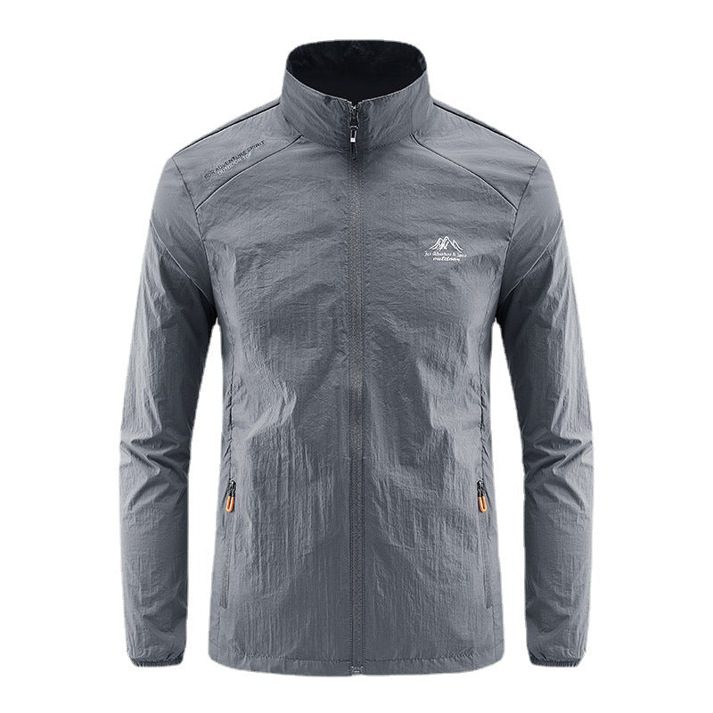 Veste légère homme anti-UV été – Séchage rapide respirant col montant