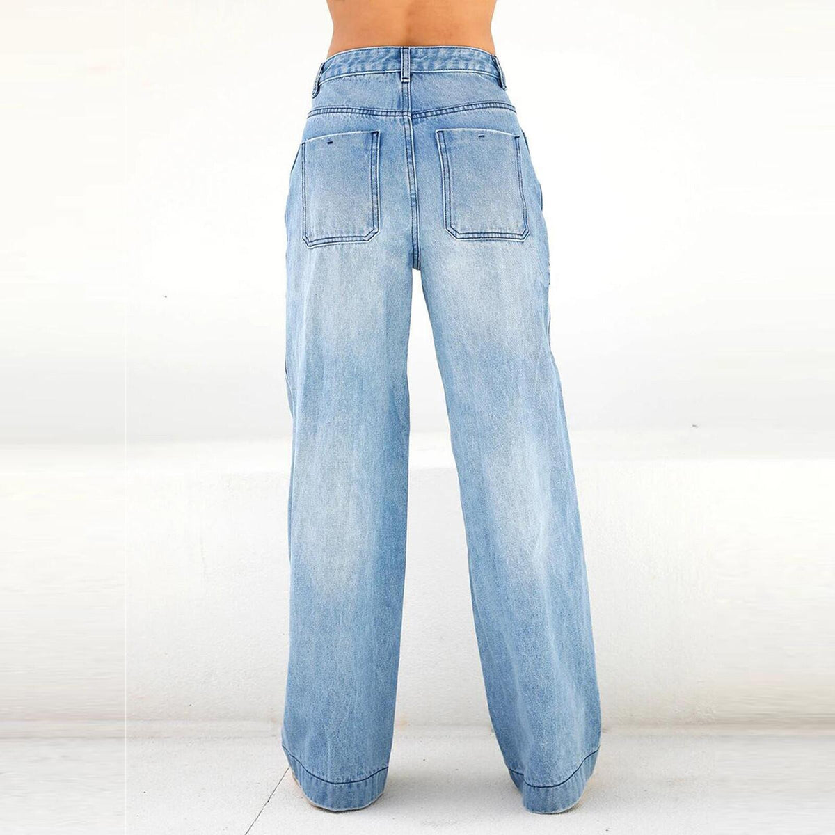 Jean large femme taille mi-haute – Coupe ample, style business casual