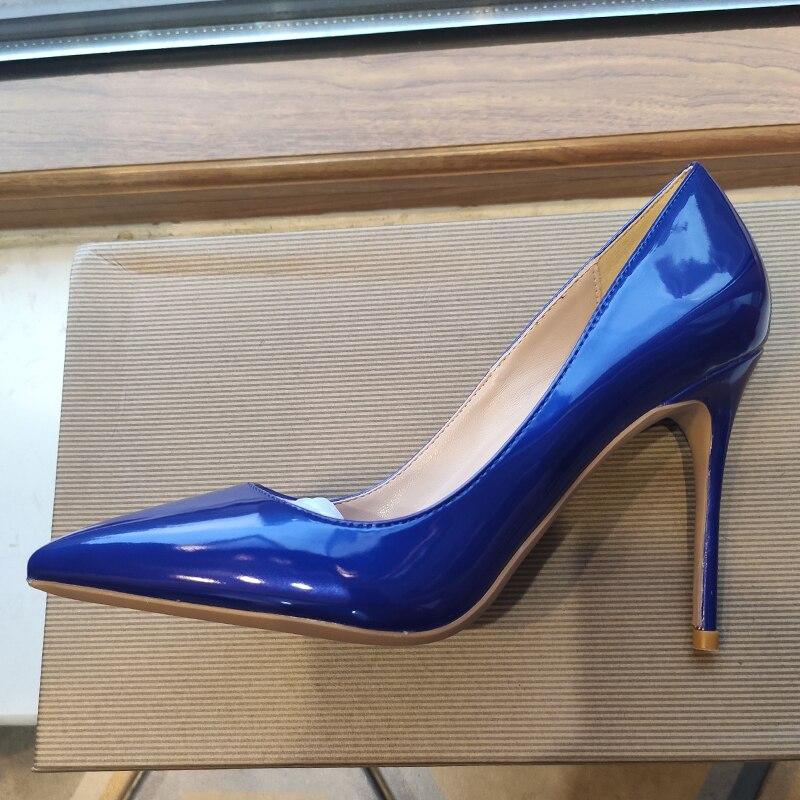Women's Patent Leather Pointed Toe Stiletto Pumps – 8 to 12 cm Stiletto Heel
