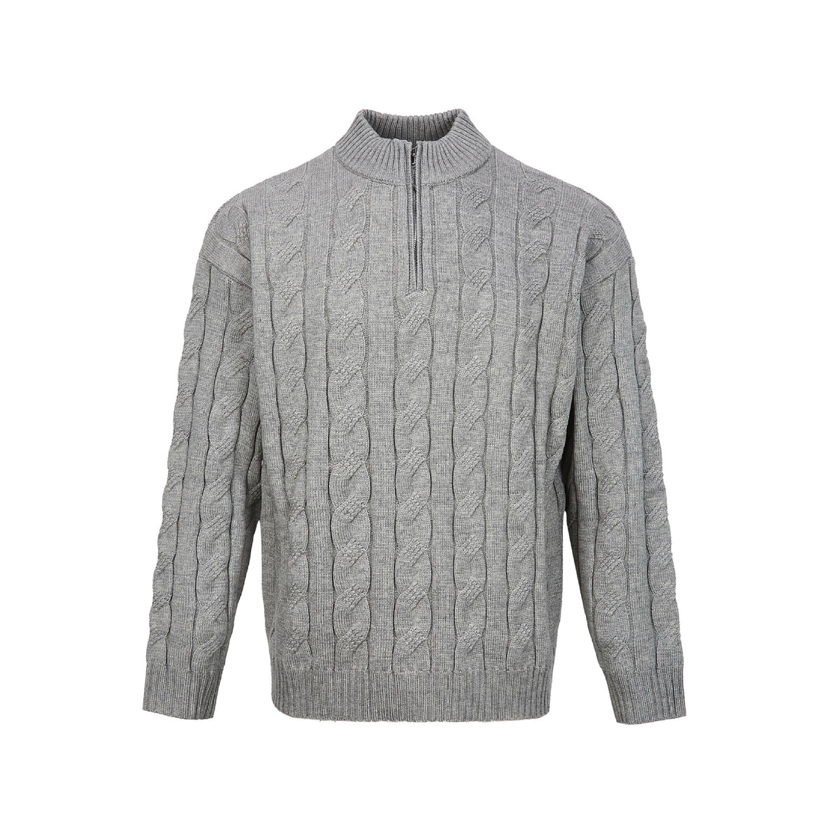 Pull homme ample en grosse maille à col ouvert