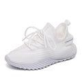 Damen-Sneaker aus Strick mit Rüschen und dicker Sohle — Koreanischer Stil, Größen 35–40