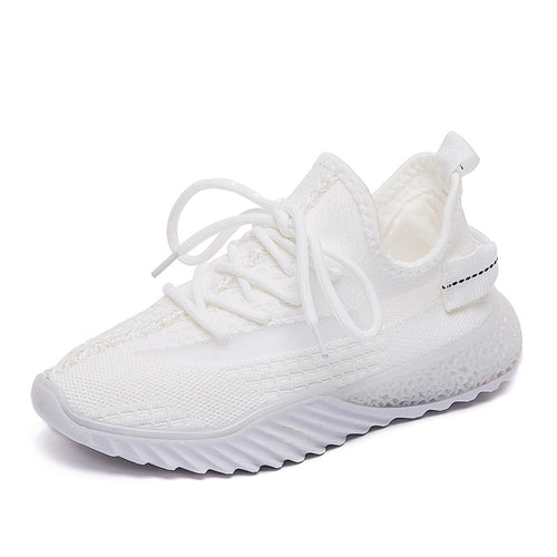 Damen-Sneaker aus Strick mit Rüschen und dicker Sohle — Koreanischer Stil, Größen 35–40