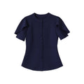 Veste Manches Courtes Bouffantes Col Rond – Coupe Évasée