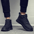 Baskets Montantes Homme Casual — Tige PU, Lacets, Blanc, Style Tendance