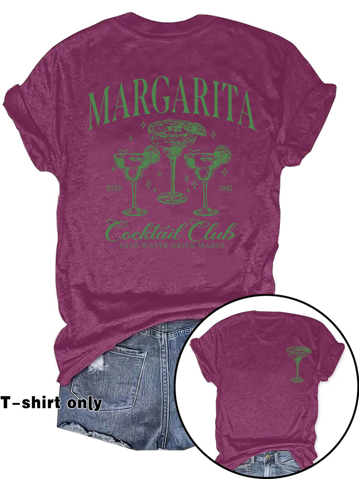 T-shirt femme Margarita Cocktail Club à manches courtes