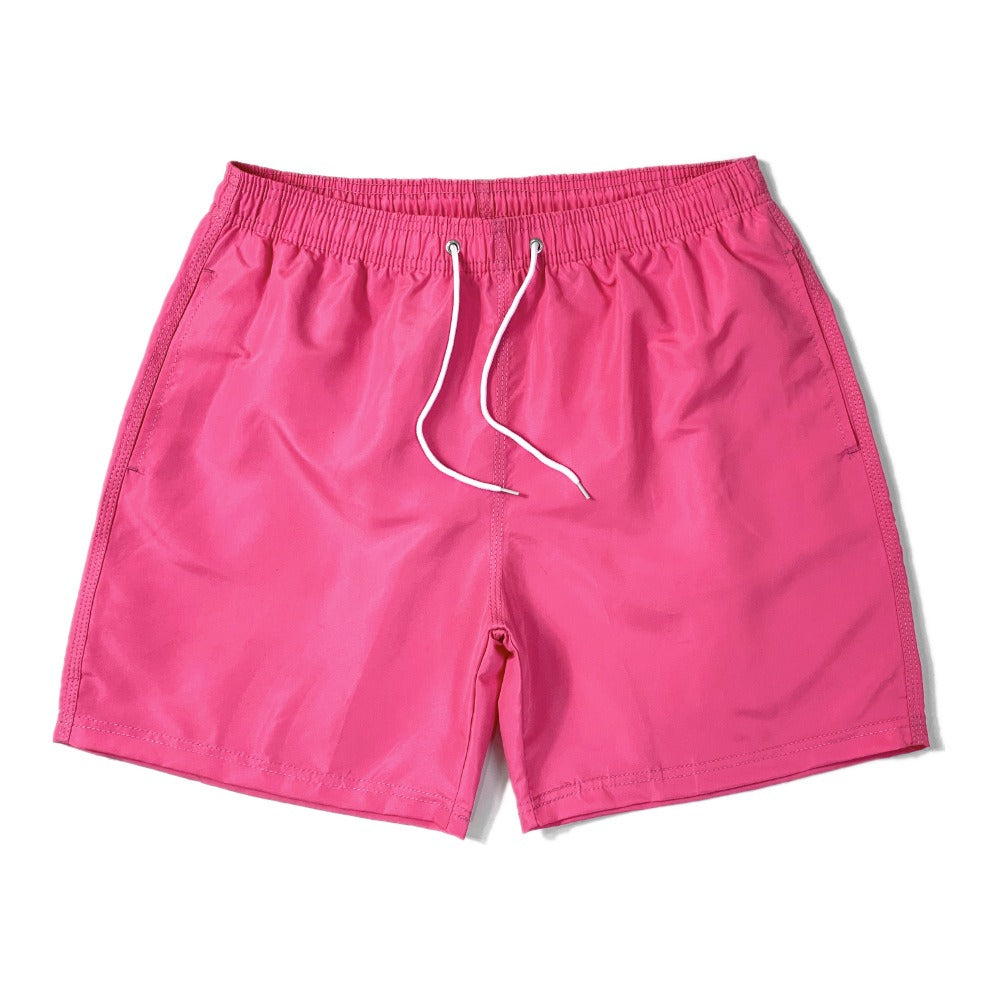 Short de plage homme uni à cordon de serrage