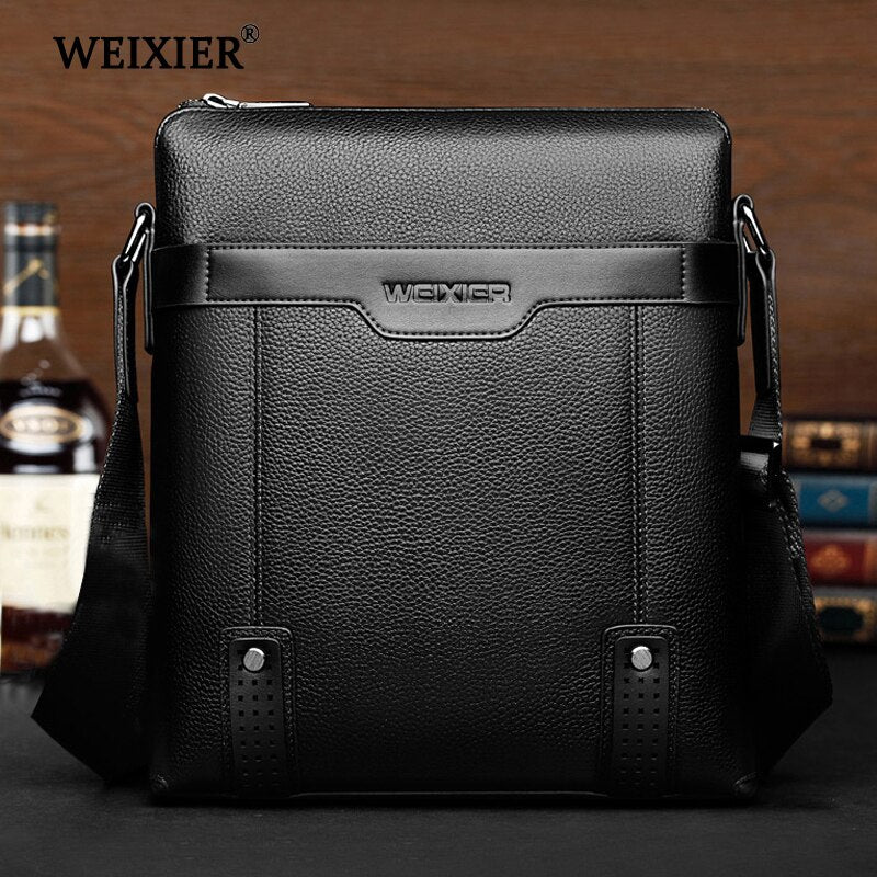 Sacoche Homme WEIXIER Effet Cuir – Bandoulière, Format Compact