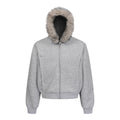 Sweat zippé homme à capuche bordée effet fourrure – Coupe ample
