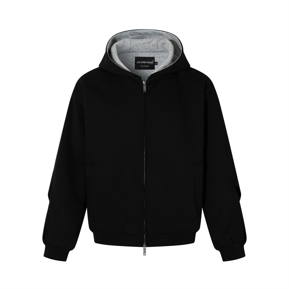 Veste homme à capuche et zip double curseur – Coupe ample