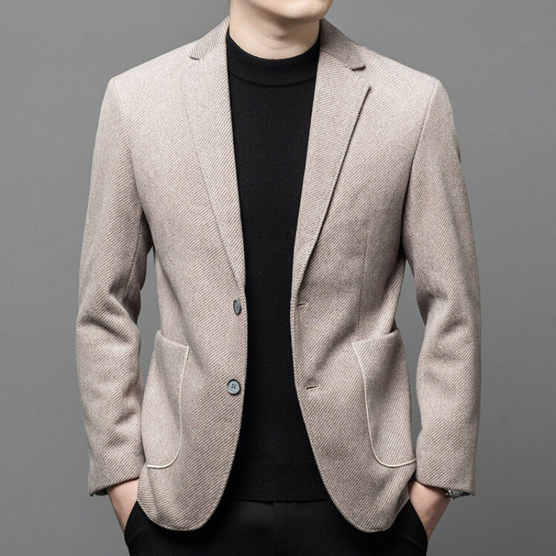 Blazer homme texturé à deux boutons et poches plaquées