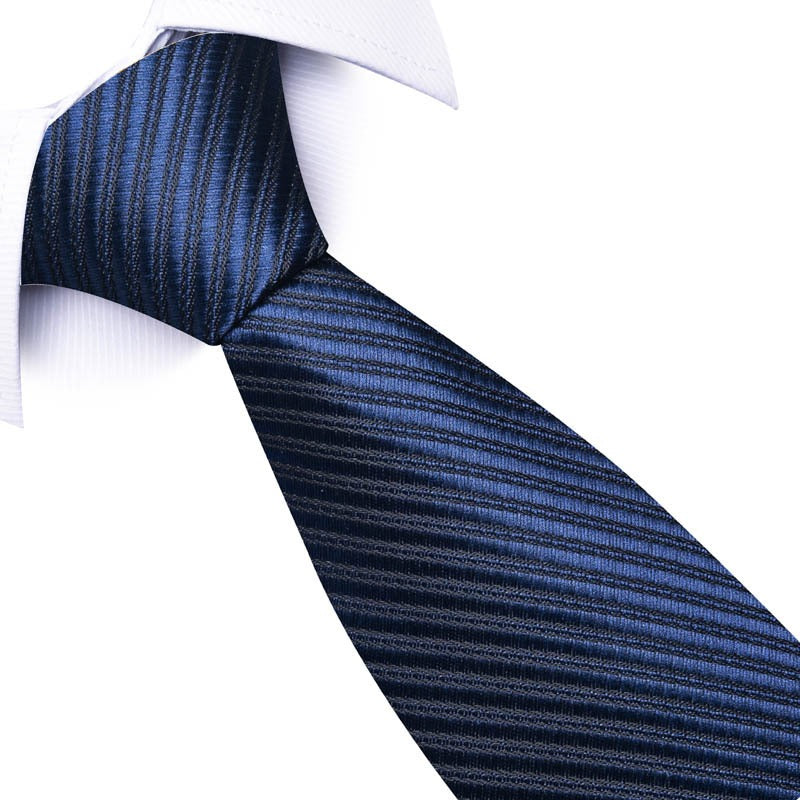 Cravate homme rayée en polyester – 8 cm