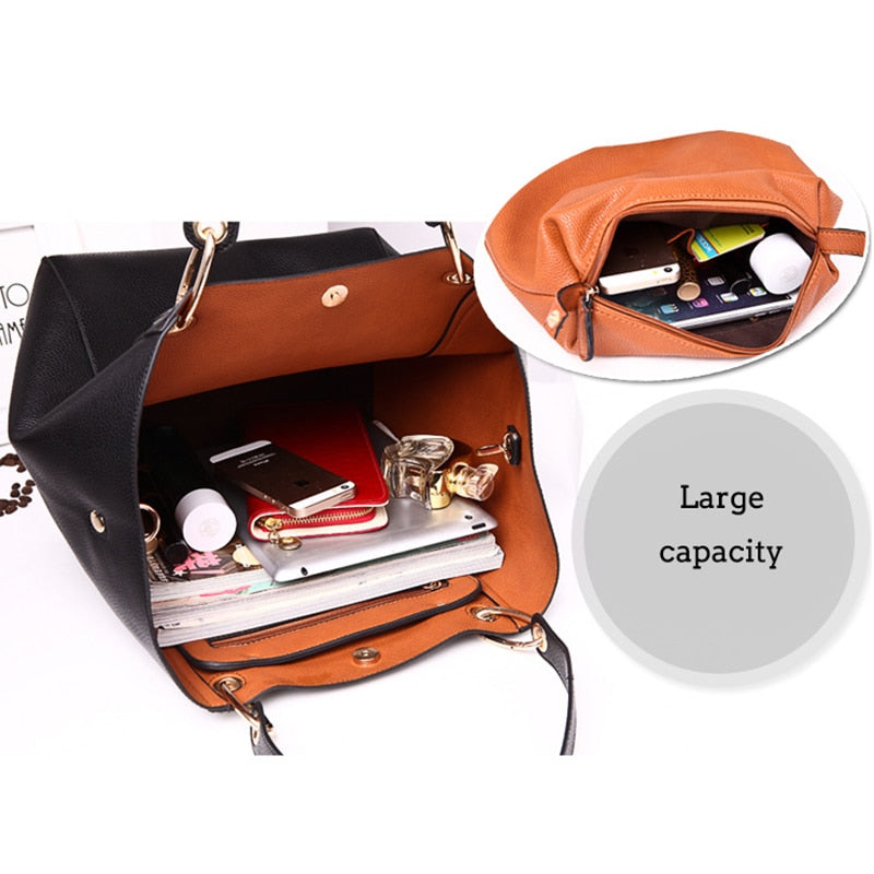 Women's Large Capacity Handbag – Korean Style Multi-Wear Shoulder Bag
