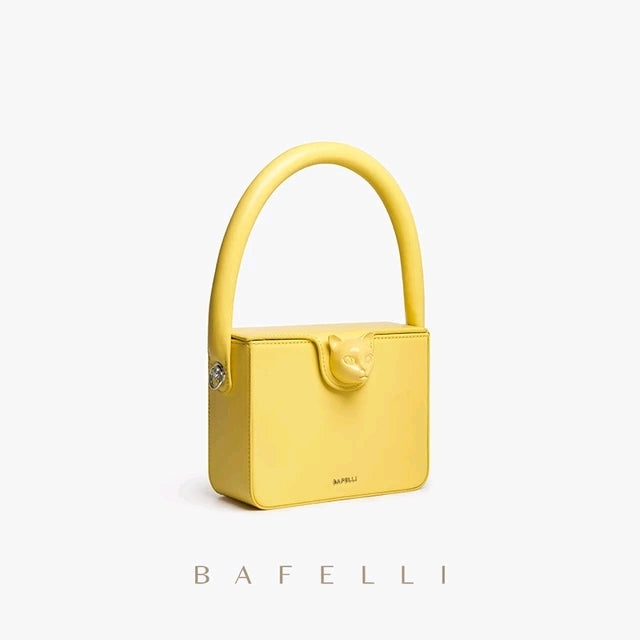 BAFELLI – Sac en cuir de vachette à fermoir tête de chat