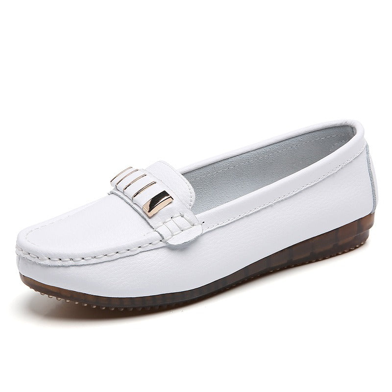 Mocassins Plats en Cuir de Vache Femme – Style Coréen Confortable