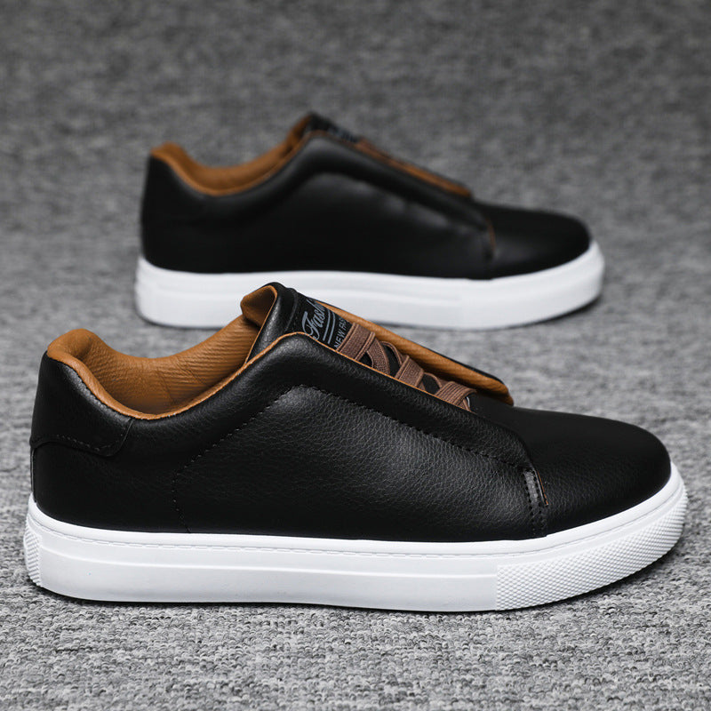Baskets basses homme à lacets et semelle blanche