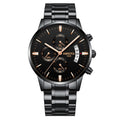 Montre Homme Nibosi Quartz Chronographe — Boitier Acier 43mm, Étanche 3 Bar, Coffret Inclus
