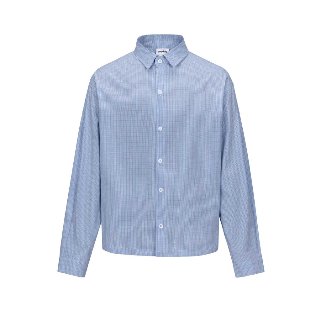 Chemise homme bleue à petits carreaux – Manches longues