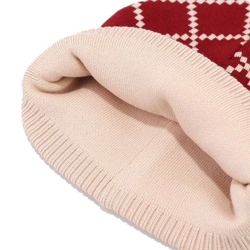 Coffret 3 Pièces Bonnet Écharpe Gants – Jacquard Losanges Mixte Hiver