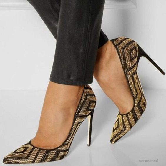 Escarpins Bout Pointu Strass Multicolore – Talons Hauts Sexy Mode Femme