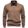 Sweat homme à col montant zippé – Marron, noir ou gris foncé