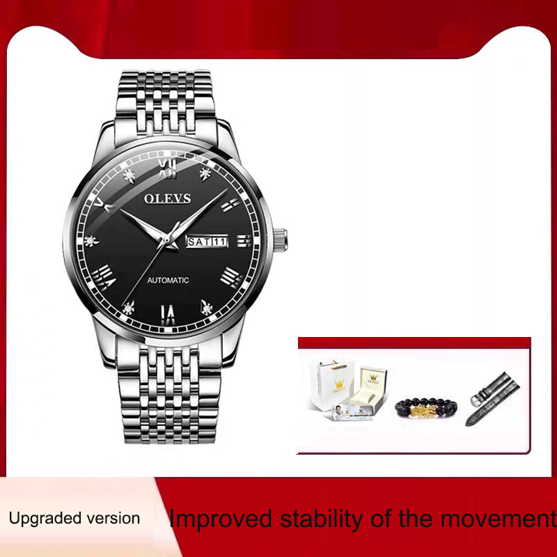 Montre automatique homme OLEVS 6602 – bracelet en acier inoxydable