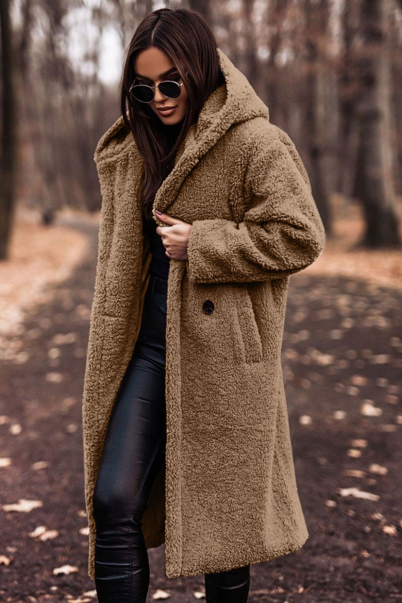 Manteau long femme à capuche – Coupe ample