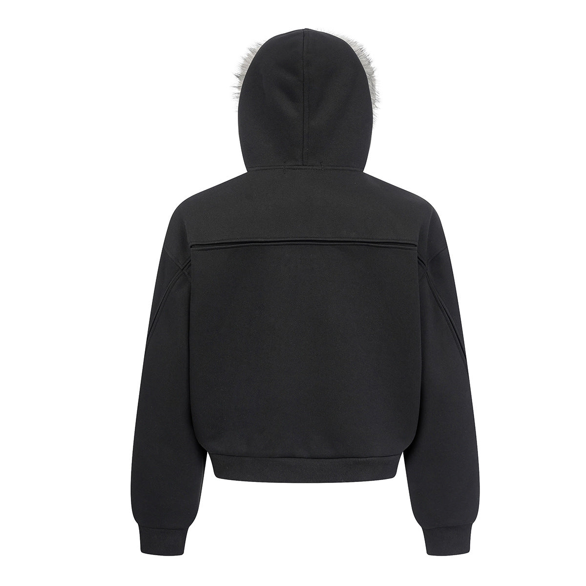 Sweat zippé homme à capuche bordée effet fourrure – Coupe ample