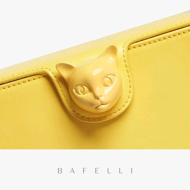 BAFELLI – Sac en cuir de vachette à fermoir tête de chat