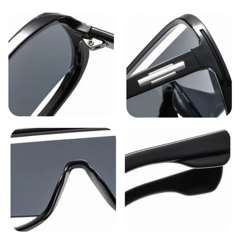 Retro Monobloc Sunglasses – Gradient Lenses, Trendy Unisex Style